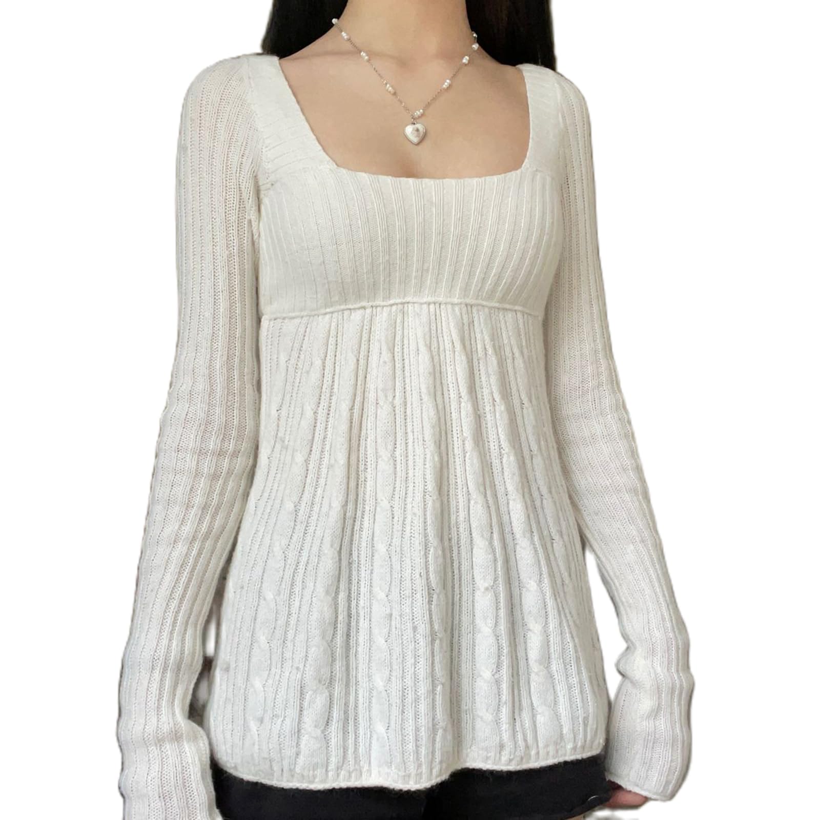 Women Solid Color Tunic Sweater Causal Button Front Long Sleeve Pleated Loose Knit Top Autumn Winter Wear
