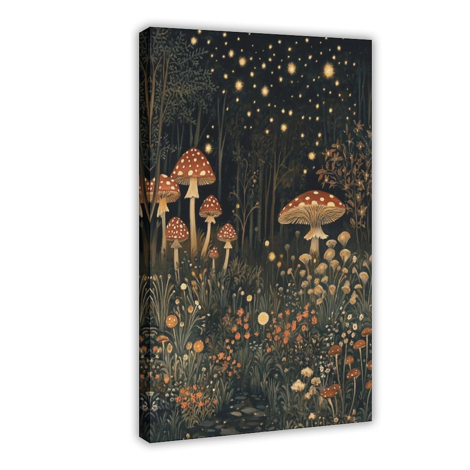 Bareronor Gothic Aesthetic Moody Floral Canvas Poster Bedroom Decor Landscape Office Room Decor Gift 12" L X 18" W