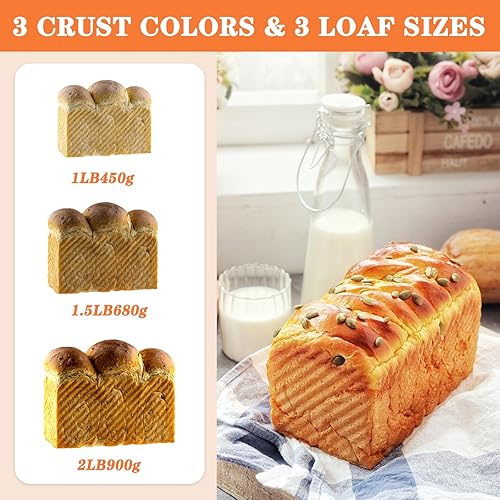 Miniatura 5 de Máquina de pan, panificadora automática programable con 12 ajustes para panadería, máquina para hacer pan para el hogar, hornear, cocina, pan,