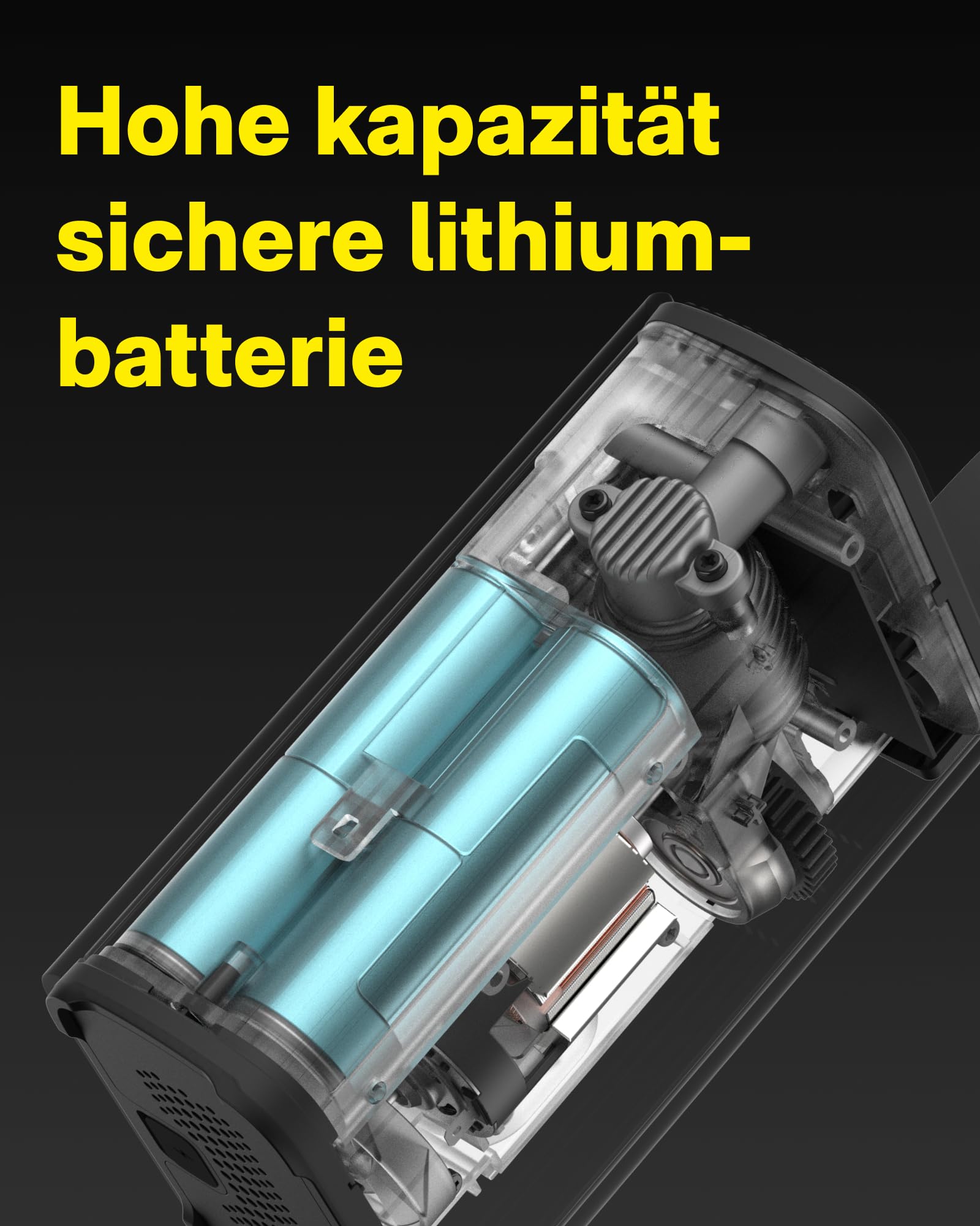 HOTO Elektrische Luftpumpe, Tragbare 150PSI Fahrradpumpe mit LED-Licht, USB-C, LED-Anzeige, Fahrrad-reifenpumpe für Auto, Motorrad, Fahrrad, Bälle