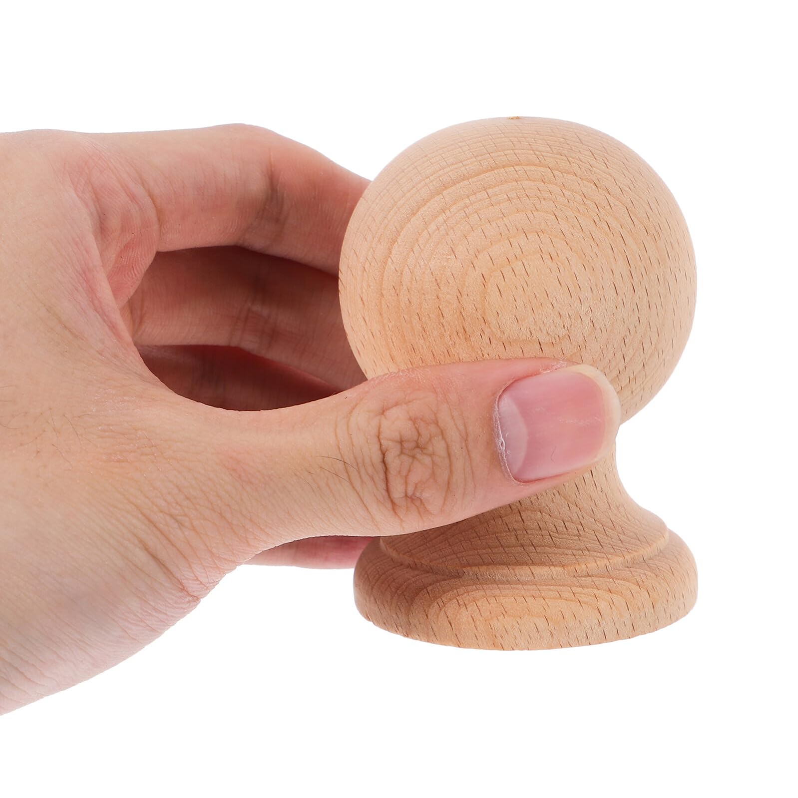 GLSTOY Remate de Madera Dura Redondo para Postes y Columnas, Tamaño 6x4 Cm, 2 Piezas sin Pintar, Decoración Clásica Estilo Columna Romana para Muebles, Escaleras y Vallas Exteriores — view 5