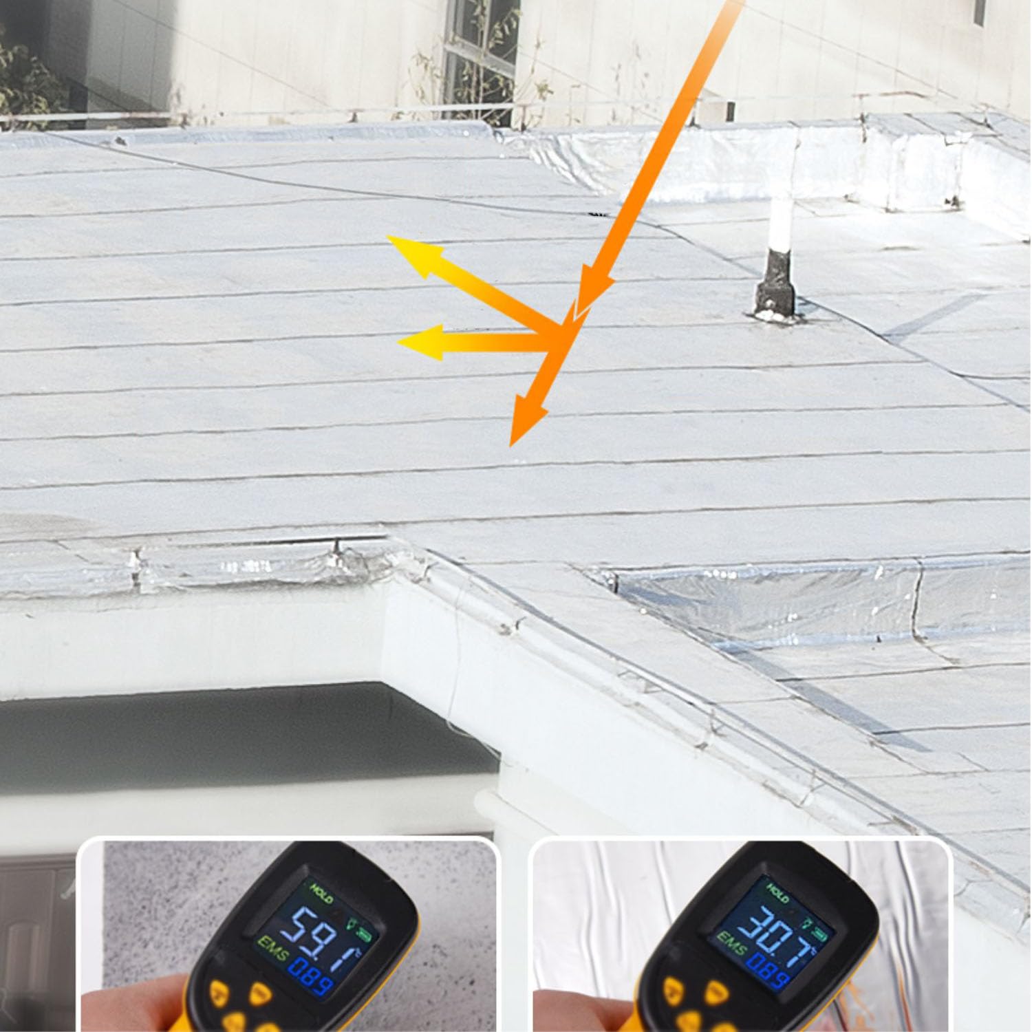 Banda Autoadhesiva Bituminosa,Cinta de Sellado Impermeable Autoadhesiva,Recubrimiento de Aluminio Cinta de Sellado,Para Reparación de Cubiertas y Fisuras en Edificios (1m x 8m)