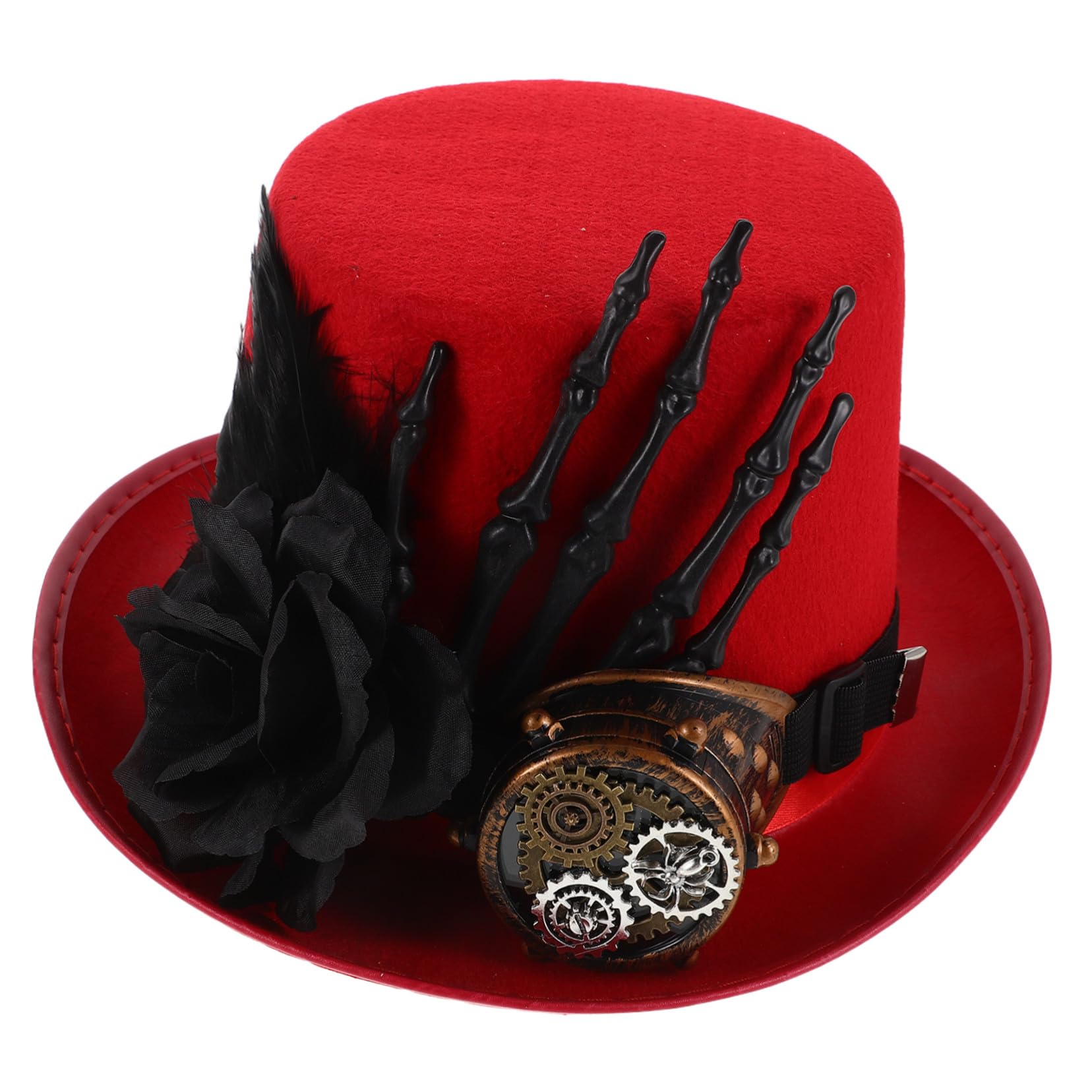 Homoyoyo Sombrero de Copa de Halloween Diseño de Calavera Sombrero Steampunk para Fiesta de Cosplay Unisex Hombres Mujeres