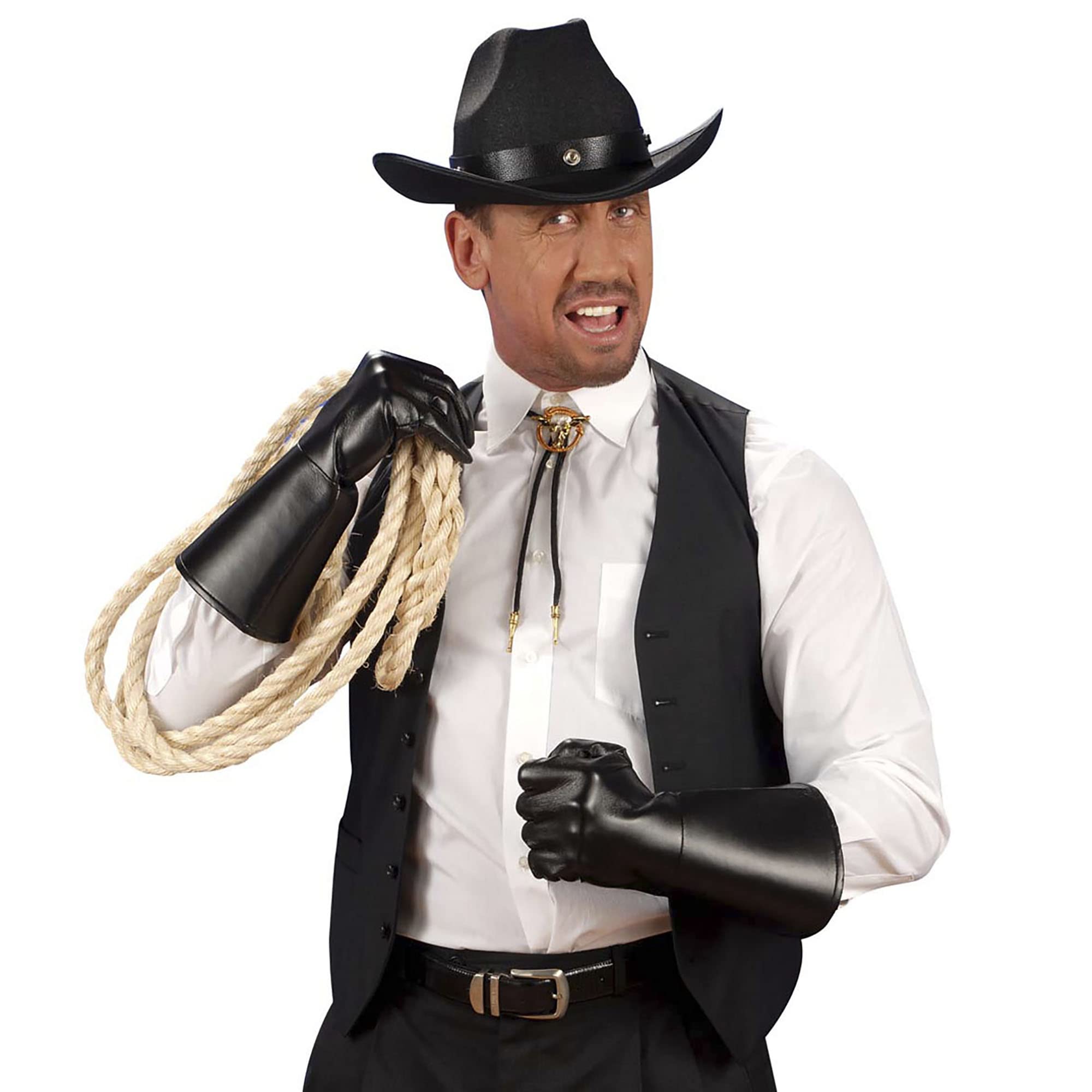 "BLACK CHARACTER GLOVES" skórzany wygląd - (One Size Fits most Adult)