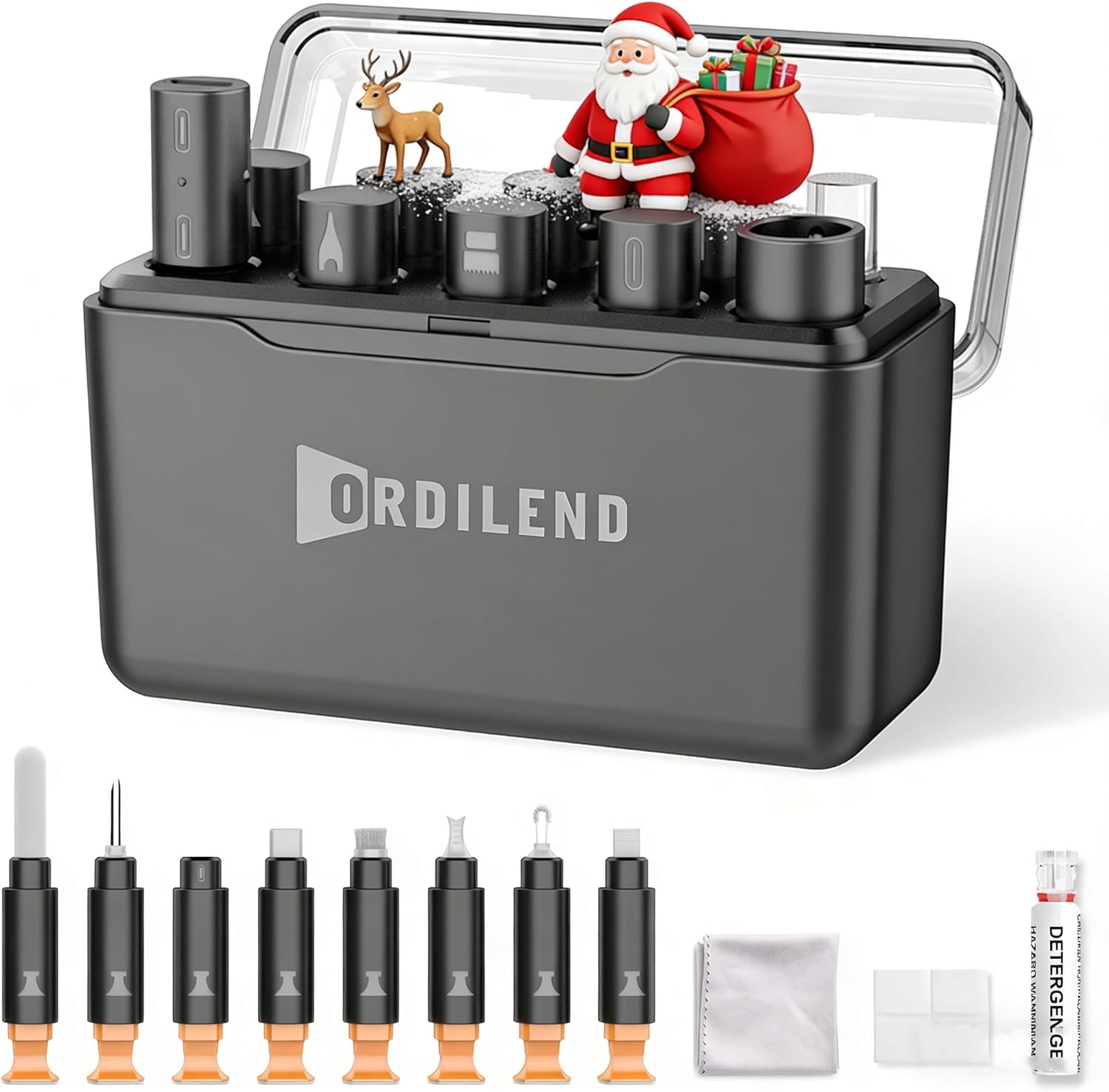 Ordilend for iPhone Cleaning Kit for Charging Port Cleaner, Cleaner Kit for AirPod Multi-Tool iPhone Cleaner Repair Lightning Cable for iPad Connector Airpod Speaker Compact Portable with Storage Case