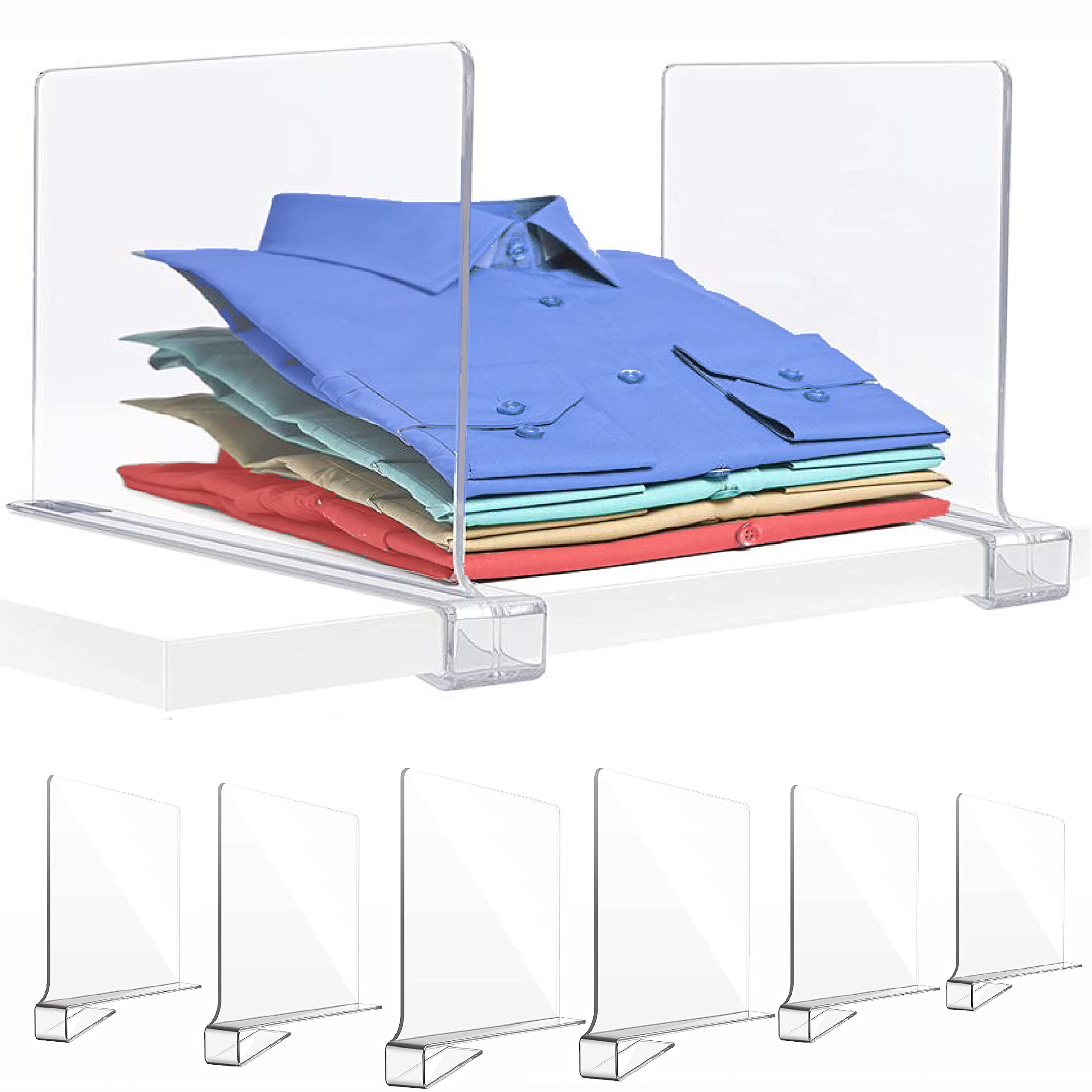 Buy altobravo Clear Acrylic Shelf Divider, Closet Shelf Separators Wood