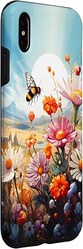 Vista 24 de Funda para iPhone 13 Pro Lively Bee en Sunny Meadow of Wildflowers