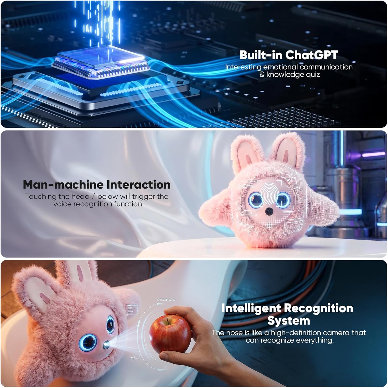 CVCBSER Smart Ai Companion Robot Cute Pet, Desk Robot Voice Chat gpt Emotional Interaction, Richness Expressiveness Ai Pet Robot for Adults Kids Chat (Pink Face)