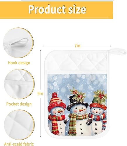 Miniatura 24 de Juego de 5 agarraderas de tela de toalla para cocina, antideslizantes y aislantes de calor, con bolsillo, guantes gruesos para horno, posavasos