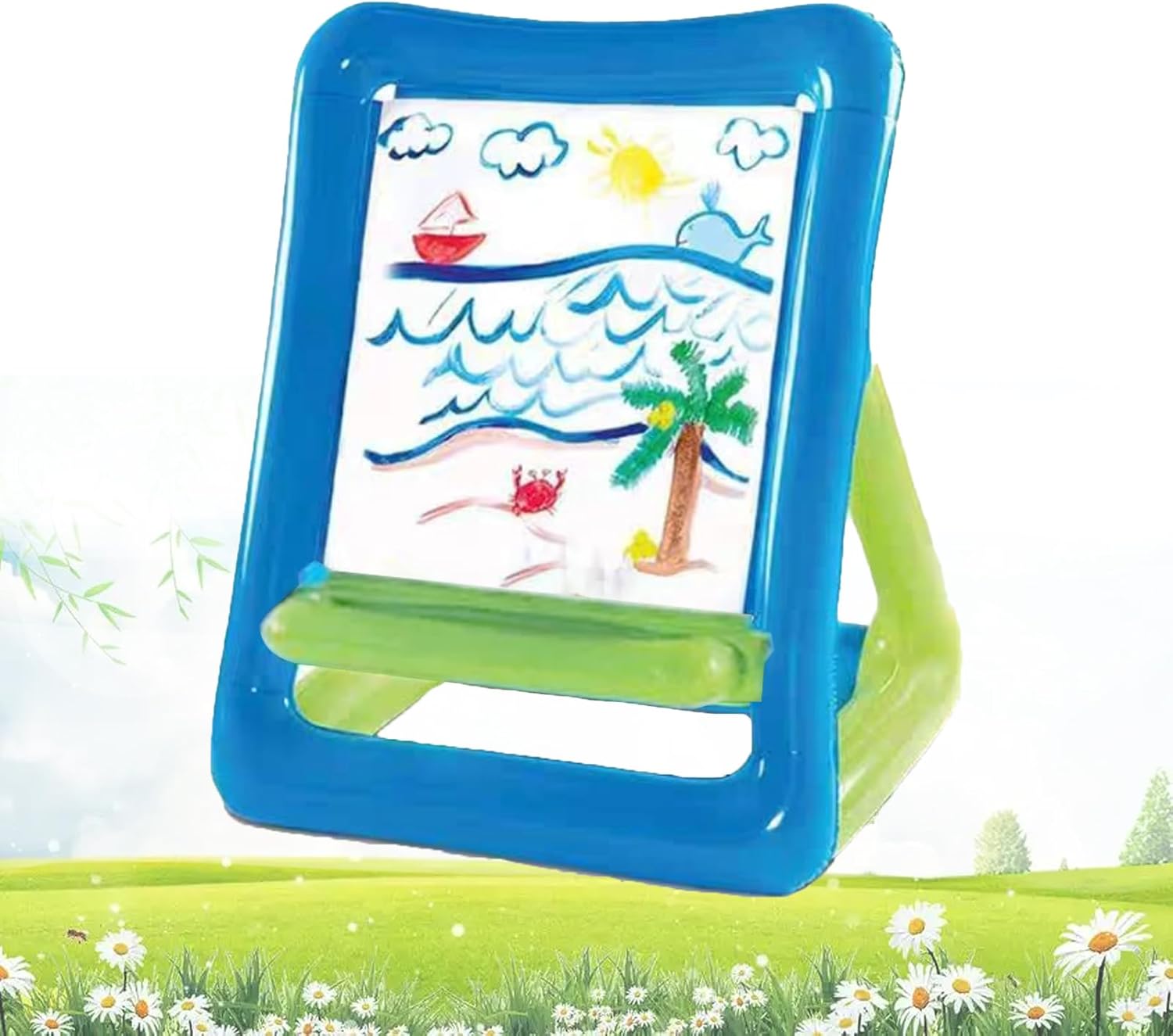 Blow up Easel for Kids Outside, Blow Up Art Easel for Kids, Double-Sided Inflatable Kid Art Easel, Outdoor & Indoor, Reusable and Portable Standing Easel, Not Pigment (1)