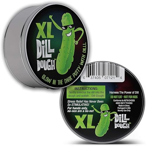 Miniatura 9 de Masilla de masa de eneldo XL que brilla en la oscuridad, juguetes para aliviar el estrés para novias, rellenos de calcetines de pepinillo verde para