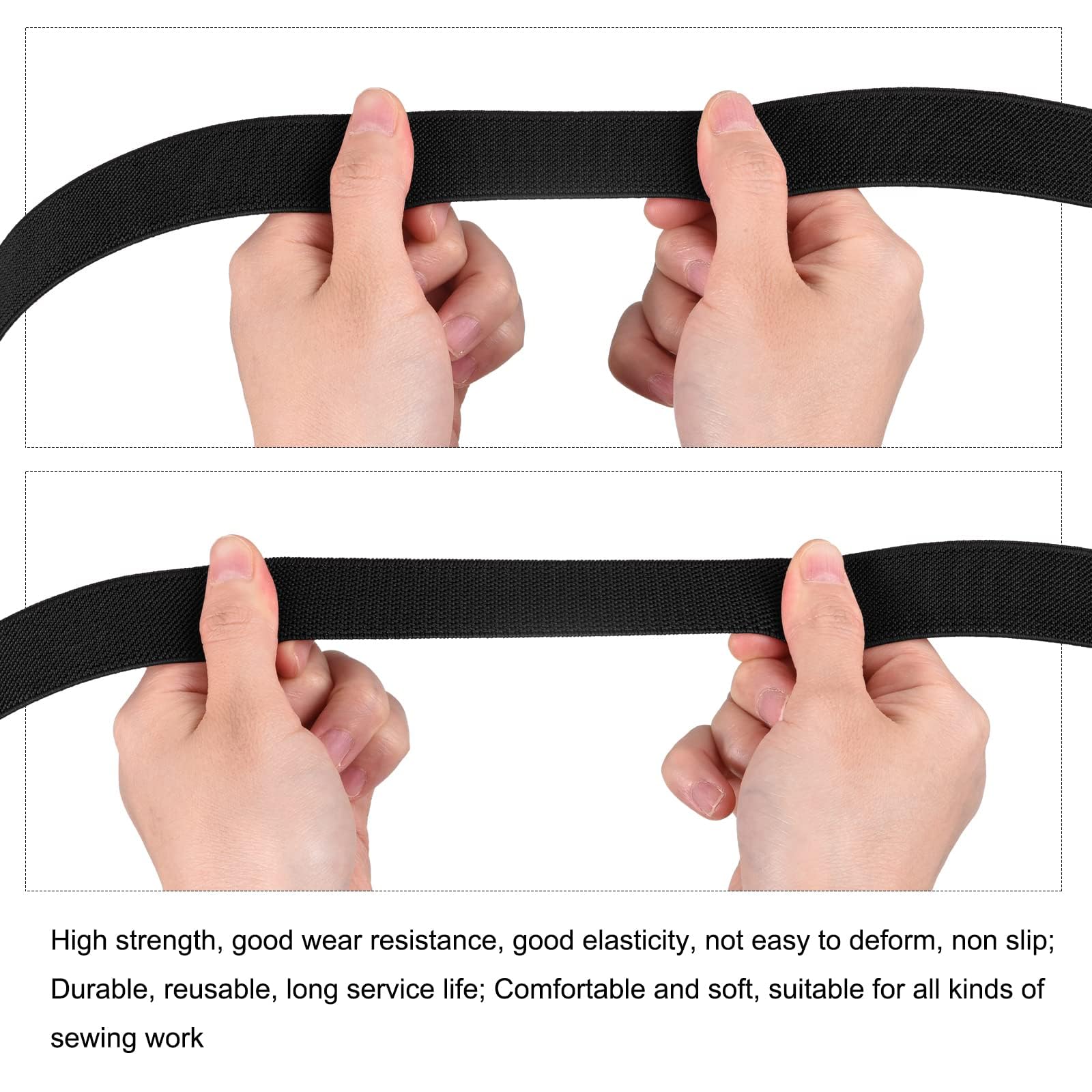 TA-VIGOR 50mm Twill Wide Elastic Band, 2 inch 2 Yard Double-Side Woven Elastic Bands Knit - Image 3