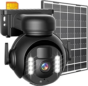 Solar Camera Outdoor Wireless - 4G LTE Cellular Cameras for Home Security 4K, No Wifi Solar Powered Camera 355° Live View Color Night Vision PIR Motion Sensor 2 Way Talk Preinstalled 64G SD & SIM Card asin的图片