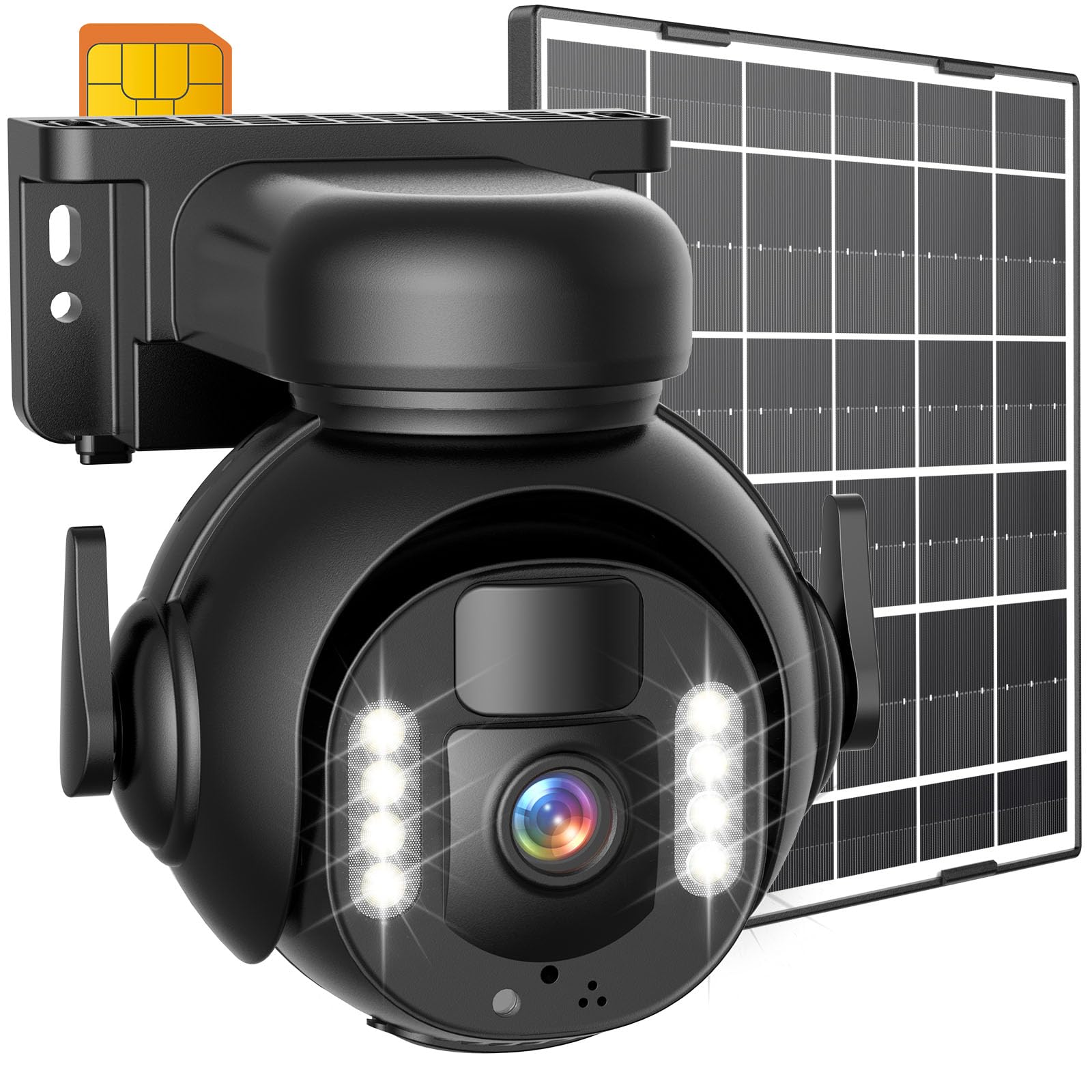 Solar Camera Outdoor Wireless - 4G LTE Cellular Cameras for Home Security 4K, No Wifi Solar Powered Camera 355° Live View Color Night Vision PIR