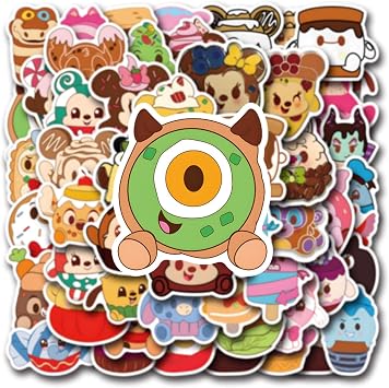 50pcs Cute Cartoon Munchlings Stickers for Teens Water Bottles,Funny Vinyl Waterprrof Decals for Adults Laptops Skateboard Journal Scrapbook Luggages Phone
