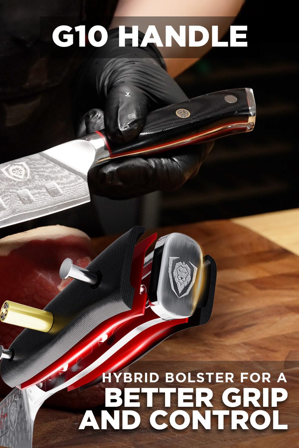 Dalstrong Santoku Knife - 7 inch - Shogun Series - Damascus - Japanese AUS-10V Super Steel 67 Layers - Black G10 Handle - Vegetable Knife - Vacuum Treated - Kitchen Knife - Sheath Included