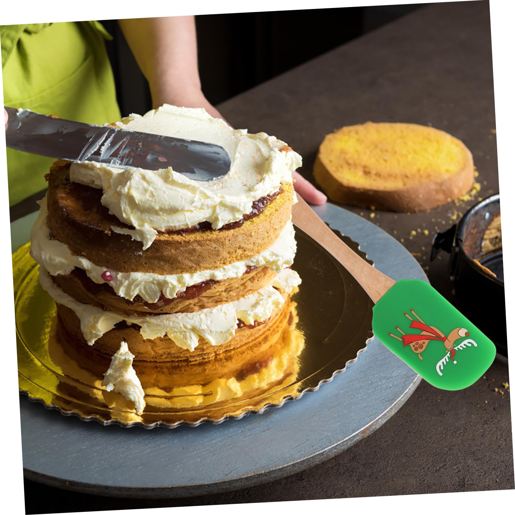 4 piezas Raspadores de Silicona para Crema con Mango Navideños Herramientas Ligeras y Fáciles de Usar para Repostería y Horneado Doméstico y Profesional