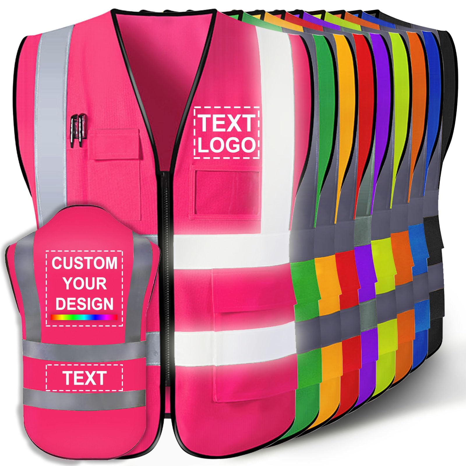Personalised Hi Vis Vest for Men with Logo Custom Safety Vests
