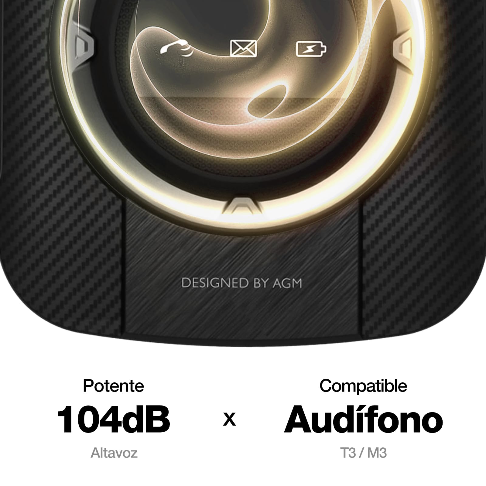 AGM M8 Teléfono móvil de Tapa para Mayores, Botones y Teclas Grandes, IP68/69K Impermeable, Base de Carga, Compatibilidad Audífonos, Pantalla 2.8",botón SOS, 104dB, 1500 mAh, 4G Dual-SIM, Negro