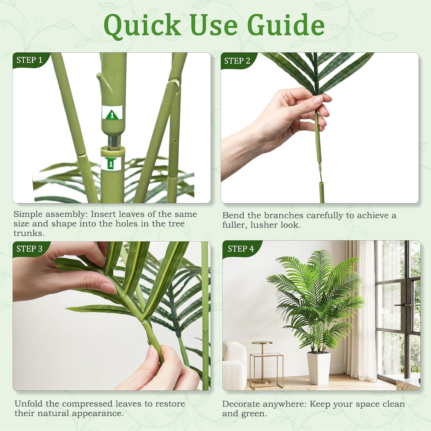 Palmier Artificiel Arnusa en Pot Blanc 150cm, Plante Artificielle Areca Interieur, Arbre Artificiel Décorative Vert pour Salon Balcon Chambre Bureau (1, Pot Blanc, 150cm)