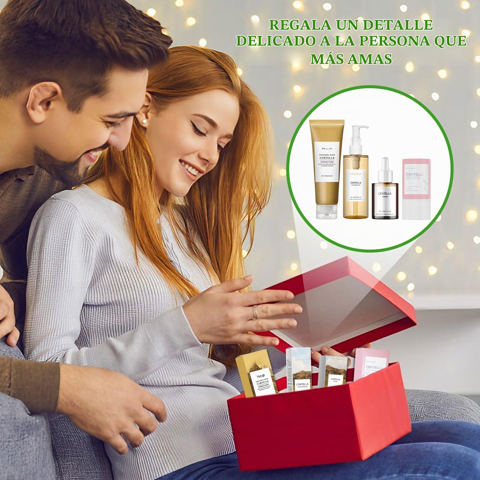 4 Piezas Centella Kit, Centella Cleansing Oil + Centella Limpiador Facial | Asiatica Serum + Centella Stick Mask, Skincare Kit, Suave y Ligero, Apto para Pieles Sensibles