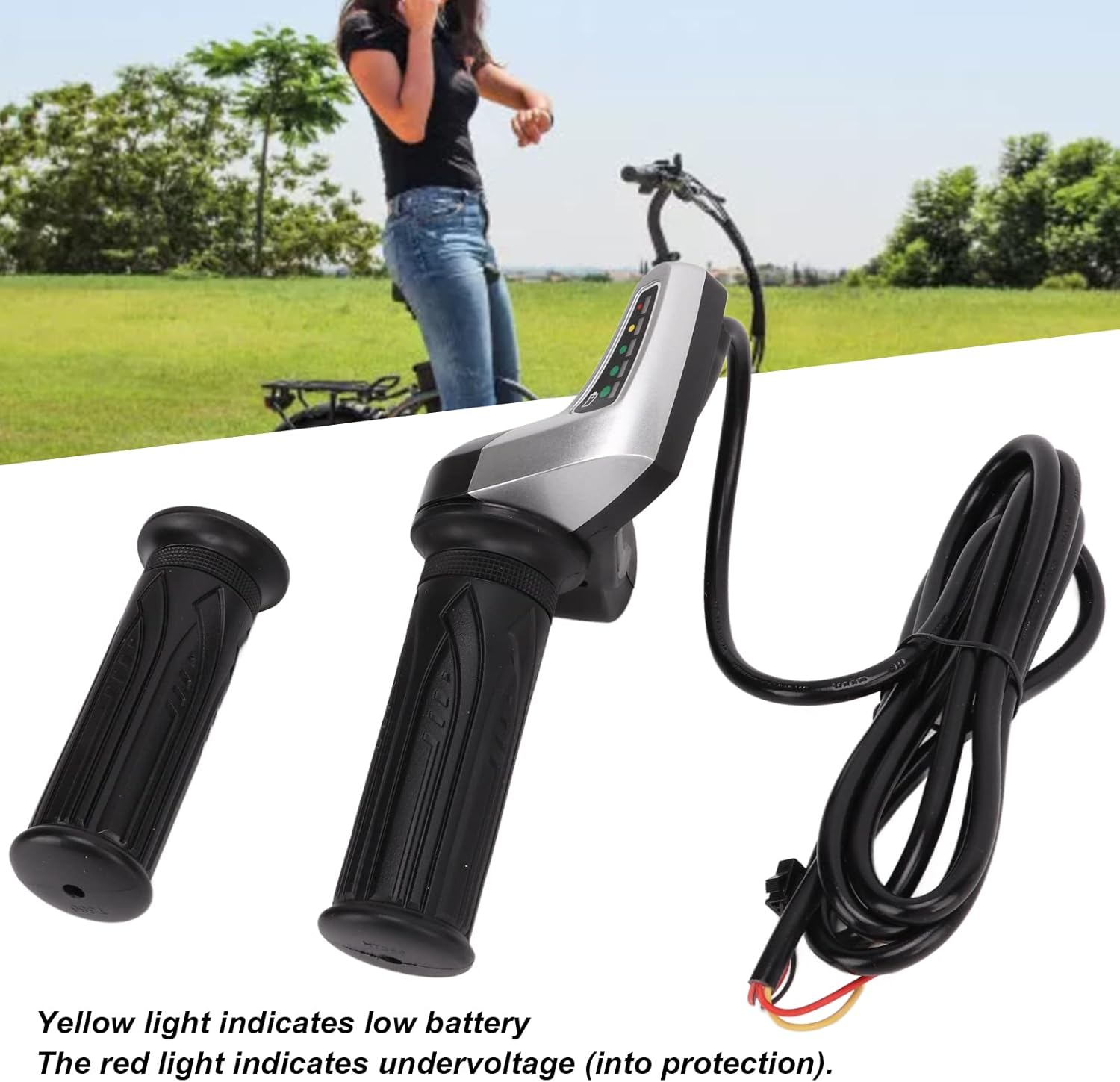 Universal Electric Throttle G with LED Display and Power Key Locker Erator 48V Throttle for Electric Scooter Wire G for Eration and Control (48V)