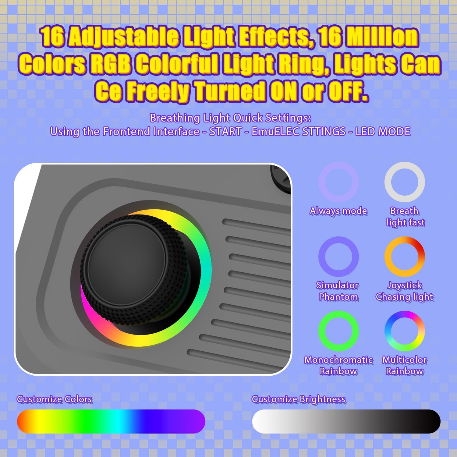 R36T Retro Gaming Console, 3.5'' IPS Screen CRT-Inspired, Handheld Game Console with 22000+ Classic Games Supports WiFi Networked Fighting and OTG, 3500mAh Battery, with Portable Case(Grey 128GB) - Image 5