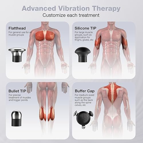 Miniatura 6 de HYAKO SE Pistola de masaje de terapia muscular, masajeador de vibración de tejido profundo, diseño no invasivo para cuidado de cuerpo completo