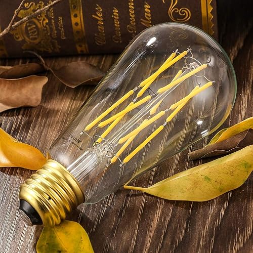 Miniatura 2 de Leools Bombilla LED Edison vintage regulable de 10 W, 1200 lúmenes, blanco neutro de 4000 K, equivalente a 100 vatios, base media E26, lámpara