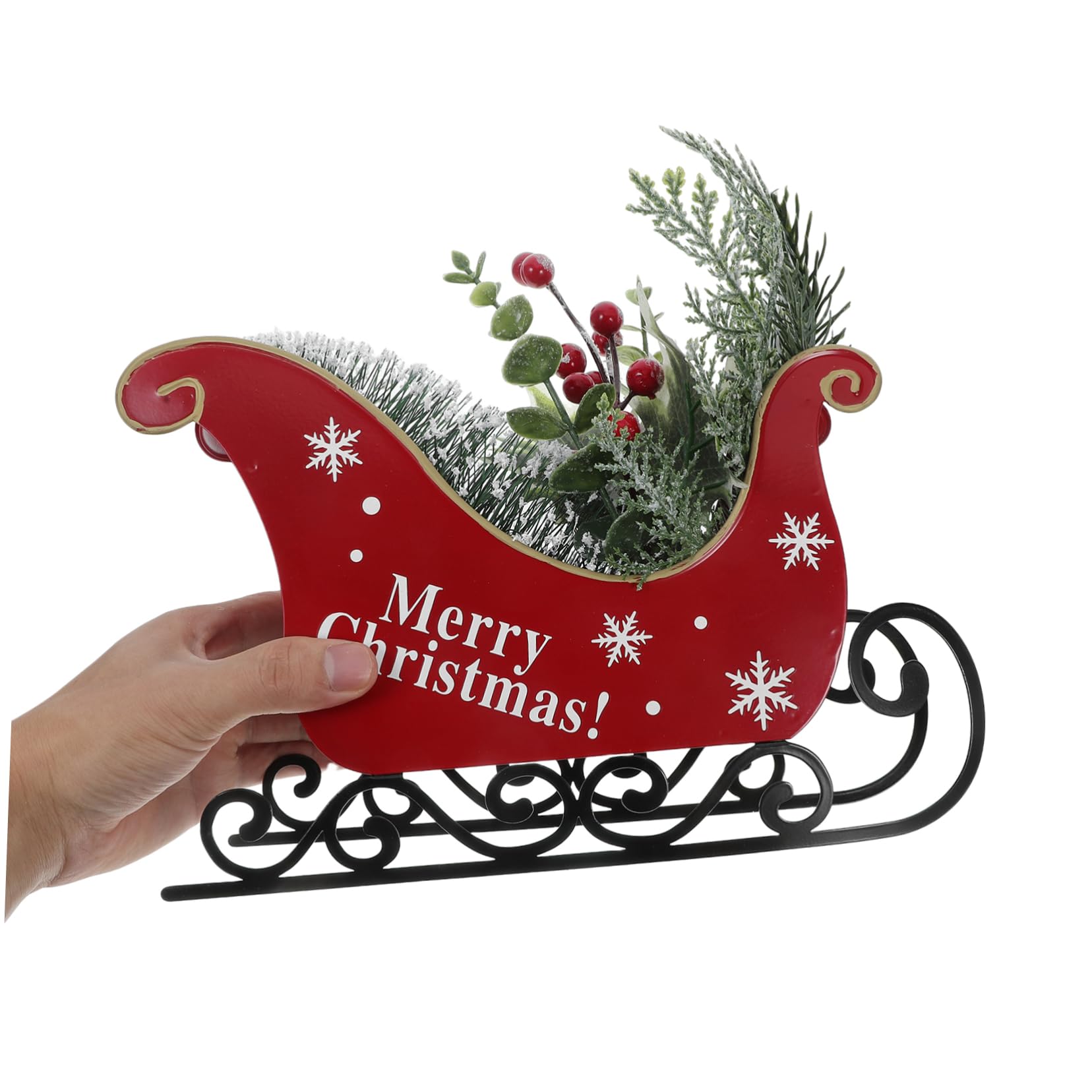 Vaguelly Adorno de Navidad de Forma de Decoración de Mesa Festiva para Hogar Figura de Hierro para Navidad Sin Luz
