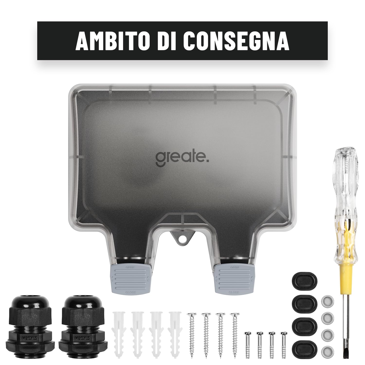 greate presa esterna impermeabile con interruttore - Presa elettrica esterno IP66 - Presa da esterno impermeabile, presa elettrica da esterno, scatola presa elettrica esterna, presa esterno