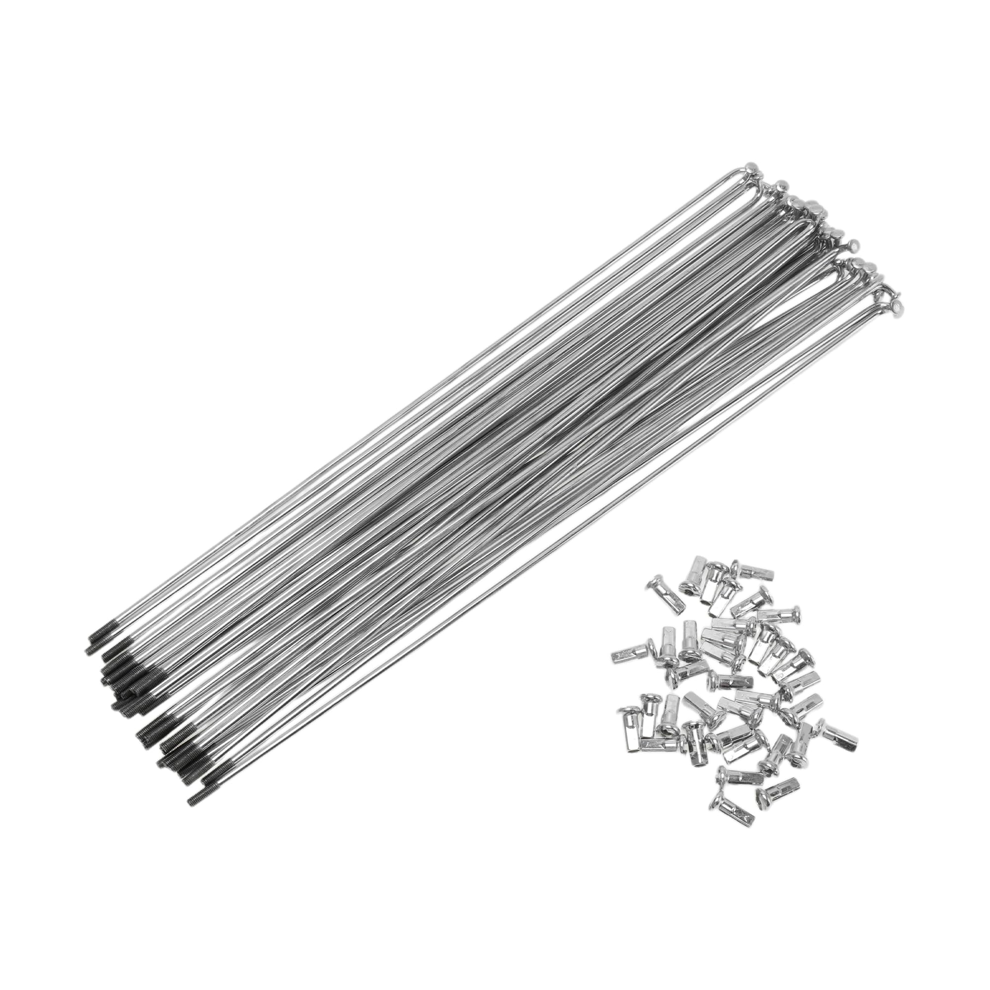 Motoforti 36 Set 12G Bicycle Spokes 259mm Bike Wheel Spokes 45 Steel Galvanized Silver Tone