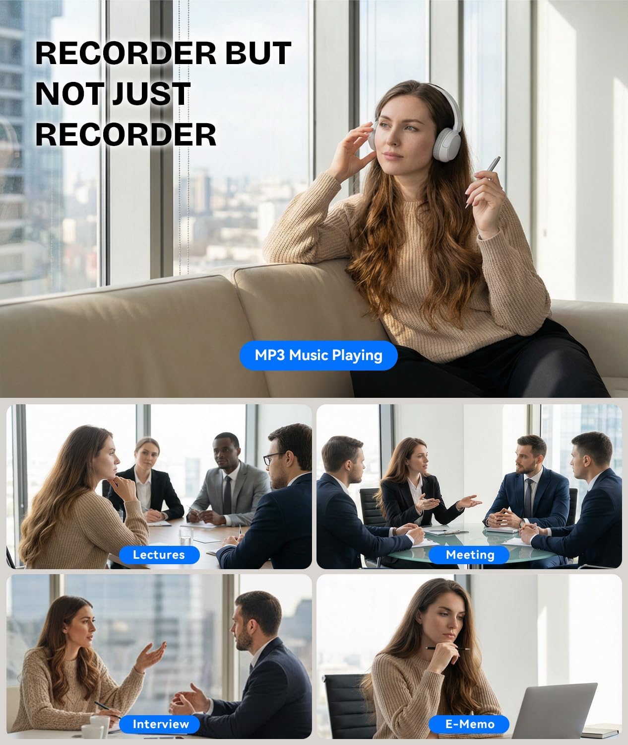 64GB(4400H)Digital Voice Recorder with Playback,24H Battery Voice Activated Recorder with Noise Reduction,Type-C Audio Recorder with 10X Speed Transfer,Recording Devices for Lecture,Meeting,Interview - Image 9