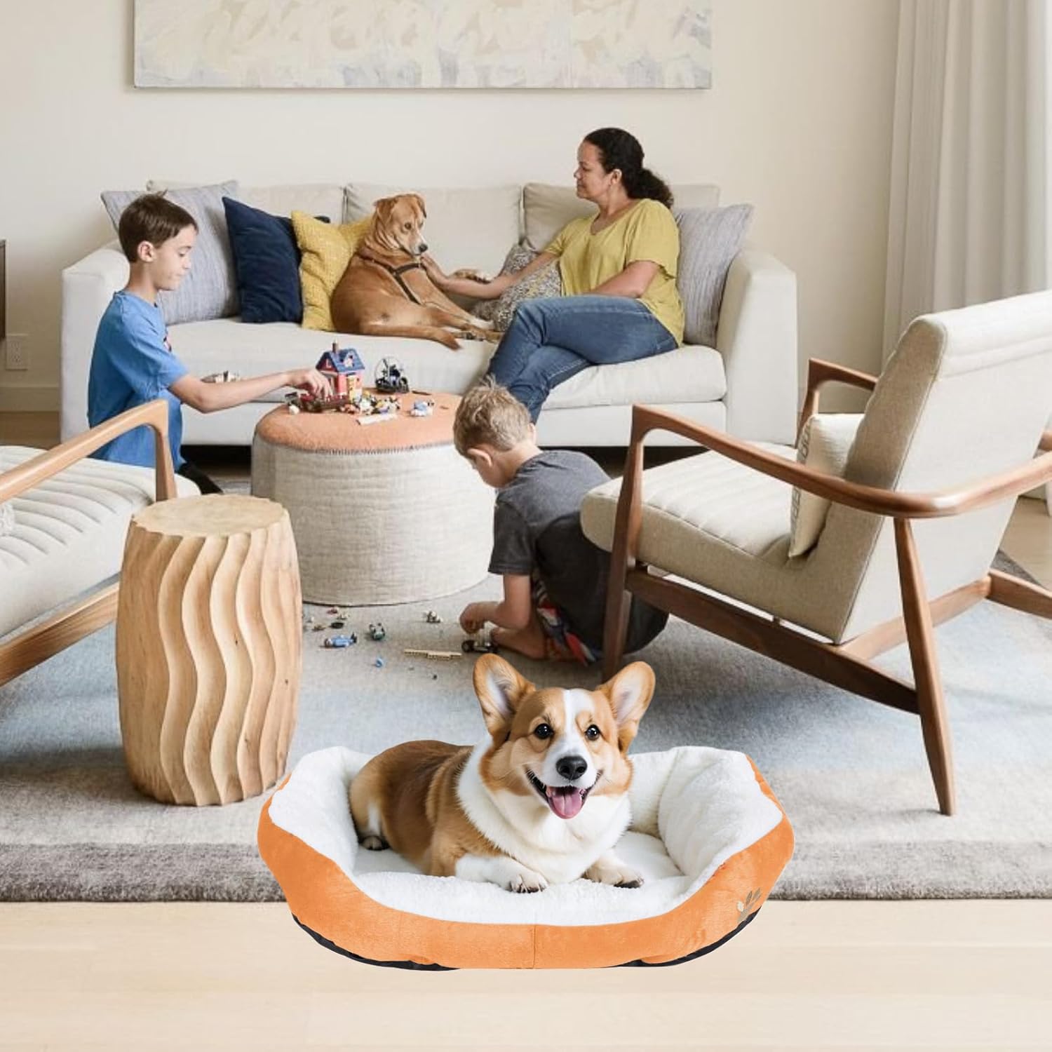 Cozy Comfort: Review of the Plush Orange Round Dog Cat Bed