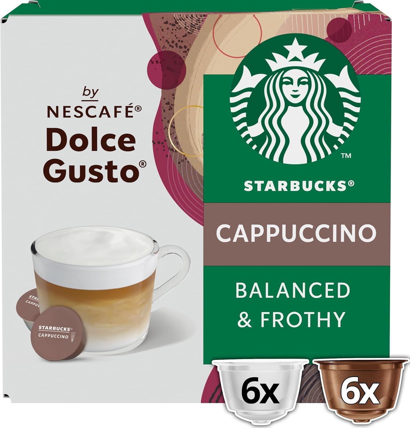 Nescafe Dolce Gusto Starbucks Cappuccino x 3 Boxes (36 Capsules) 18 Drinks