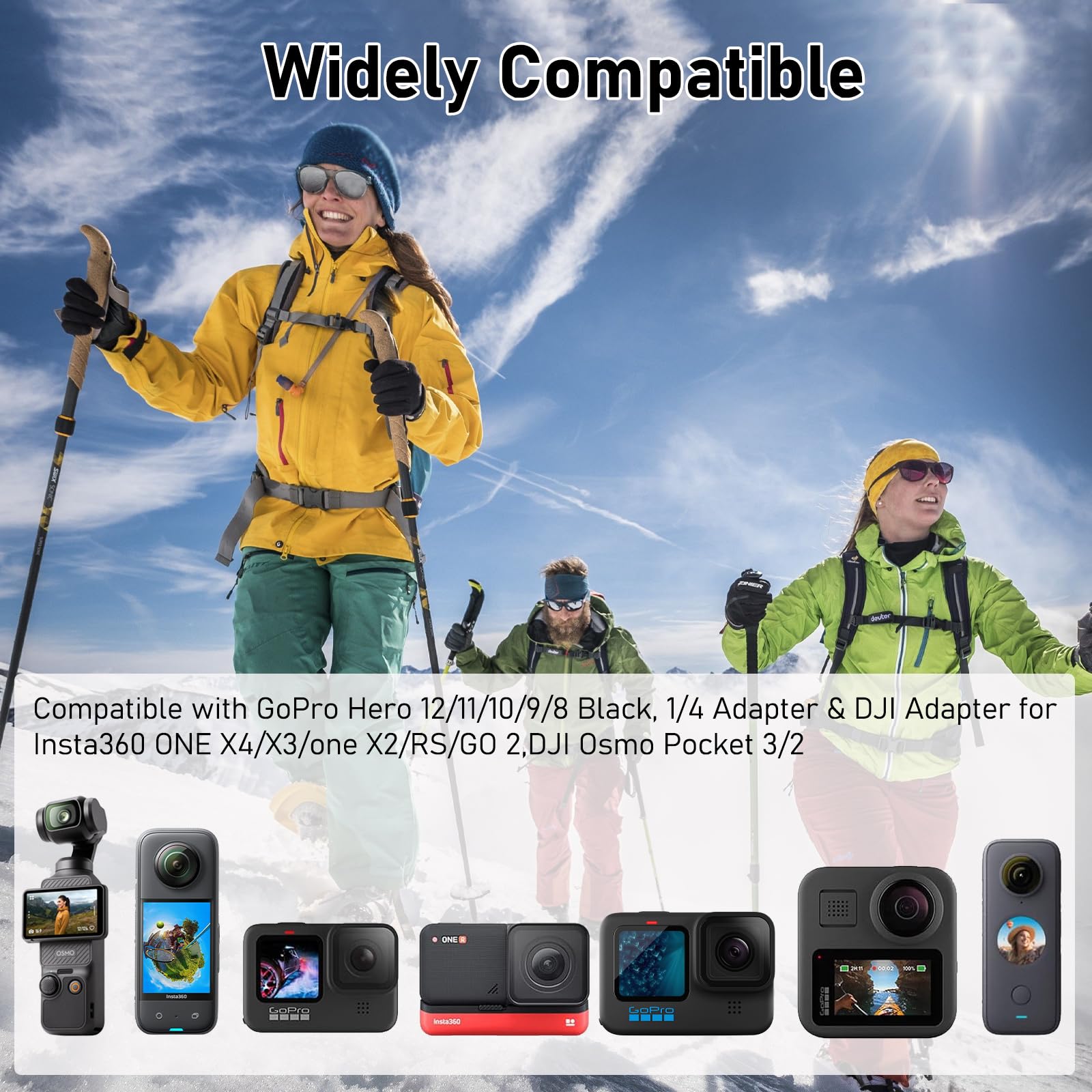 Wiseten Magnetyczny uchwyt na klips do plecaka DJI Osmo Pocket 3, magnetyczny uchwyt na pasek na ramię, regulowany 360°, akcesoria do Insta360 X5 X4 X3 GoPro Hero 13 12 11 10 DJI Osmo Pocket 2