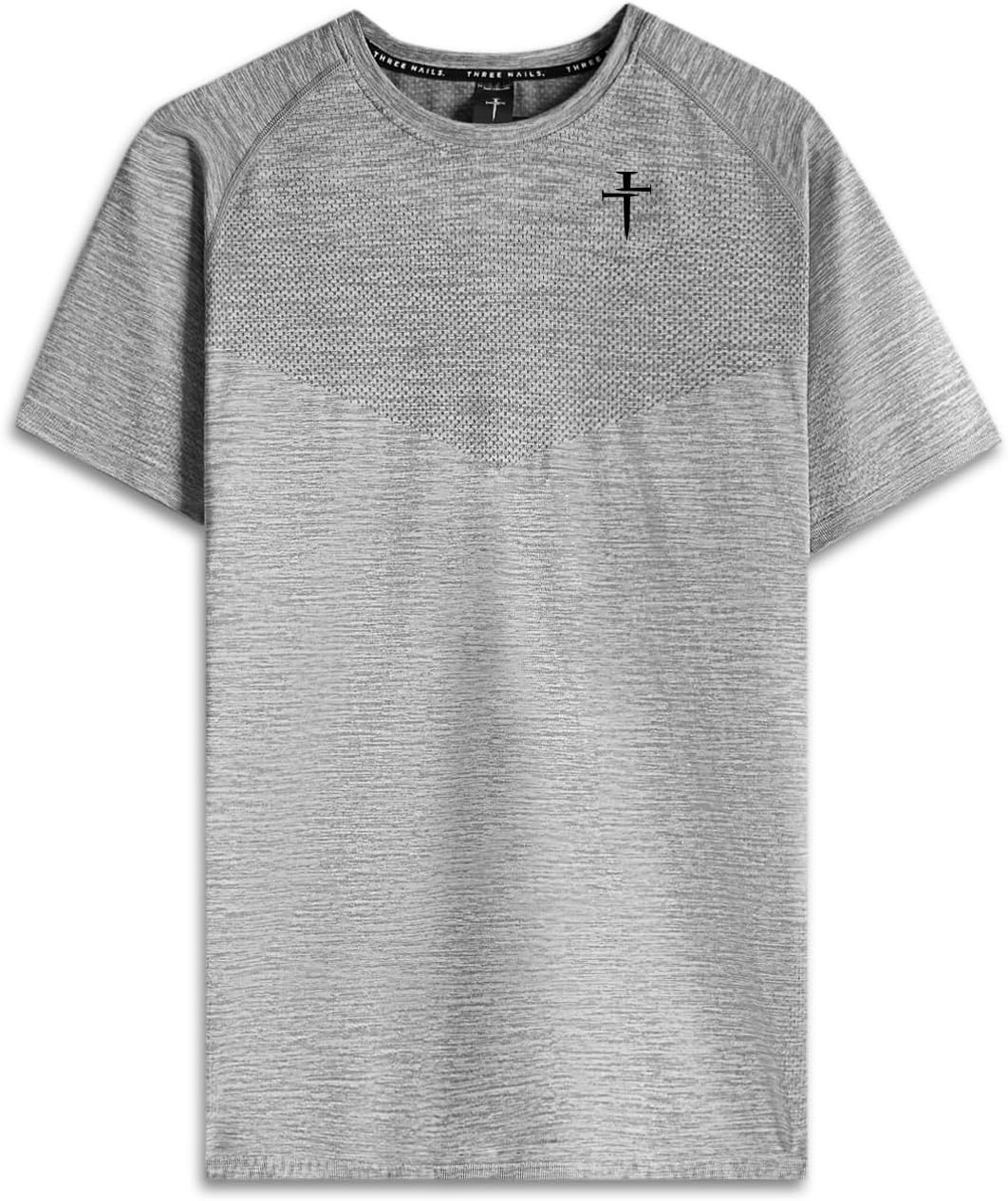 THREE NAILS Seamless Teeshirt_Grey Marl_M, Medium