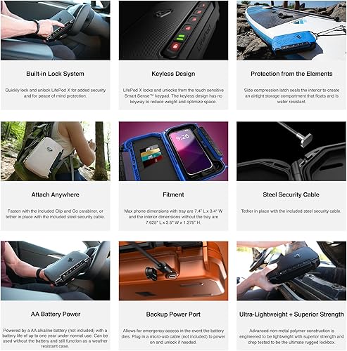 Miniatura 4 de VAULTEK LifePod X Micro Caja Fuerte Electrónica Resistente a la Intemperie Estuche de Viaje Seguro Estuche Mini Portátil Resistente con Teclado