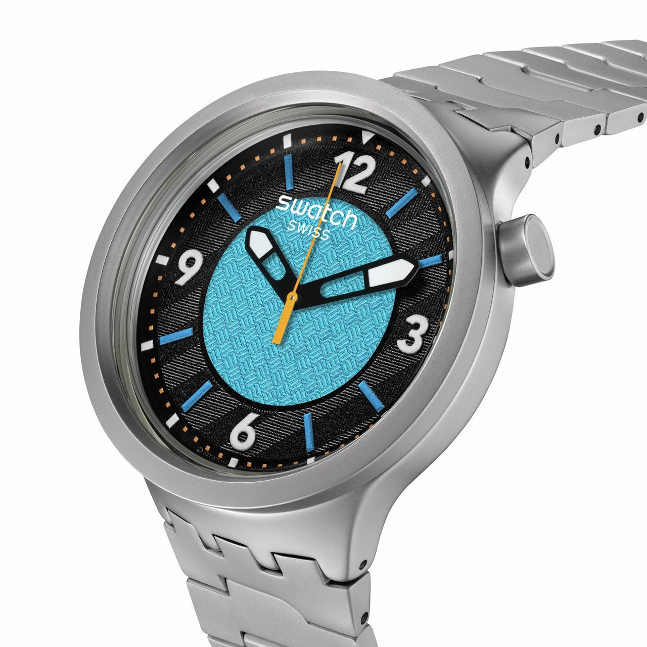 Swatch - Reloj en Acero, Azul Claro-Azul Claro-Gris