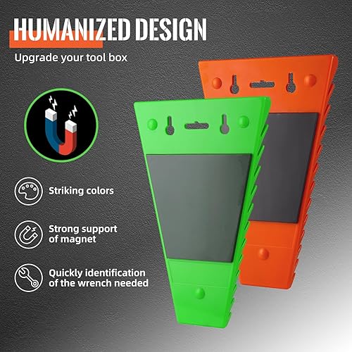 Miniatura 4 de Paquete de 4 organizadores magnéticos para llaves, bandejas de herramientas con soporte de llave de ABS, 48 ranuras de almacenamiento de llaves para