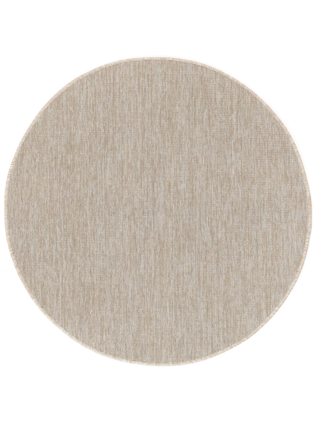 RugVista Cameron In & Outdoor-Teppich, Rund, Ø 200 cm, Beige | Moderne, Niedriger Stapel, Nur Handwäsche, Oeko-Tex 100, UV-beständig, Patio
