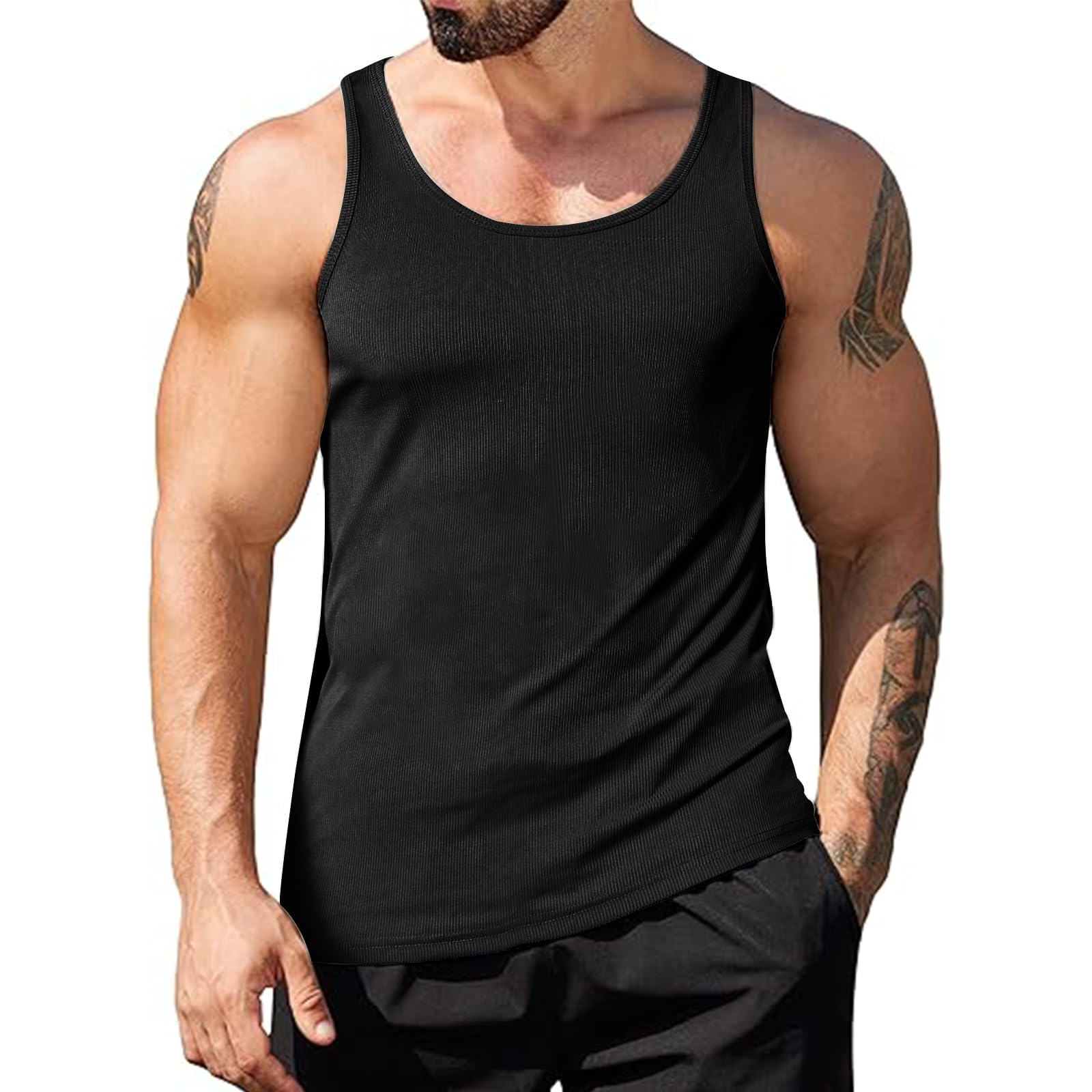 Muscle Killer Men's Workout Tank Tops Gym Muscle Tee Sleeveless Fitness Quick Dry Bodybuilding Ribbed Knit T Shirt