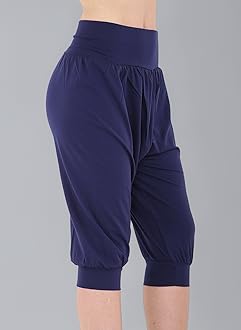 Womens Shorts Cropped Harem Pants 3/4 Baggy Ali Baba Yoga Trousers Stretch Leggings 8-26