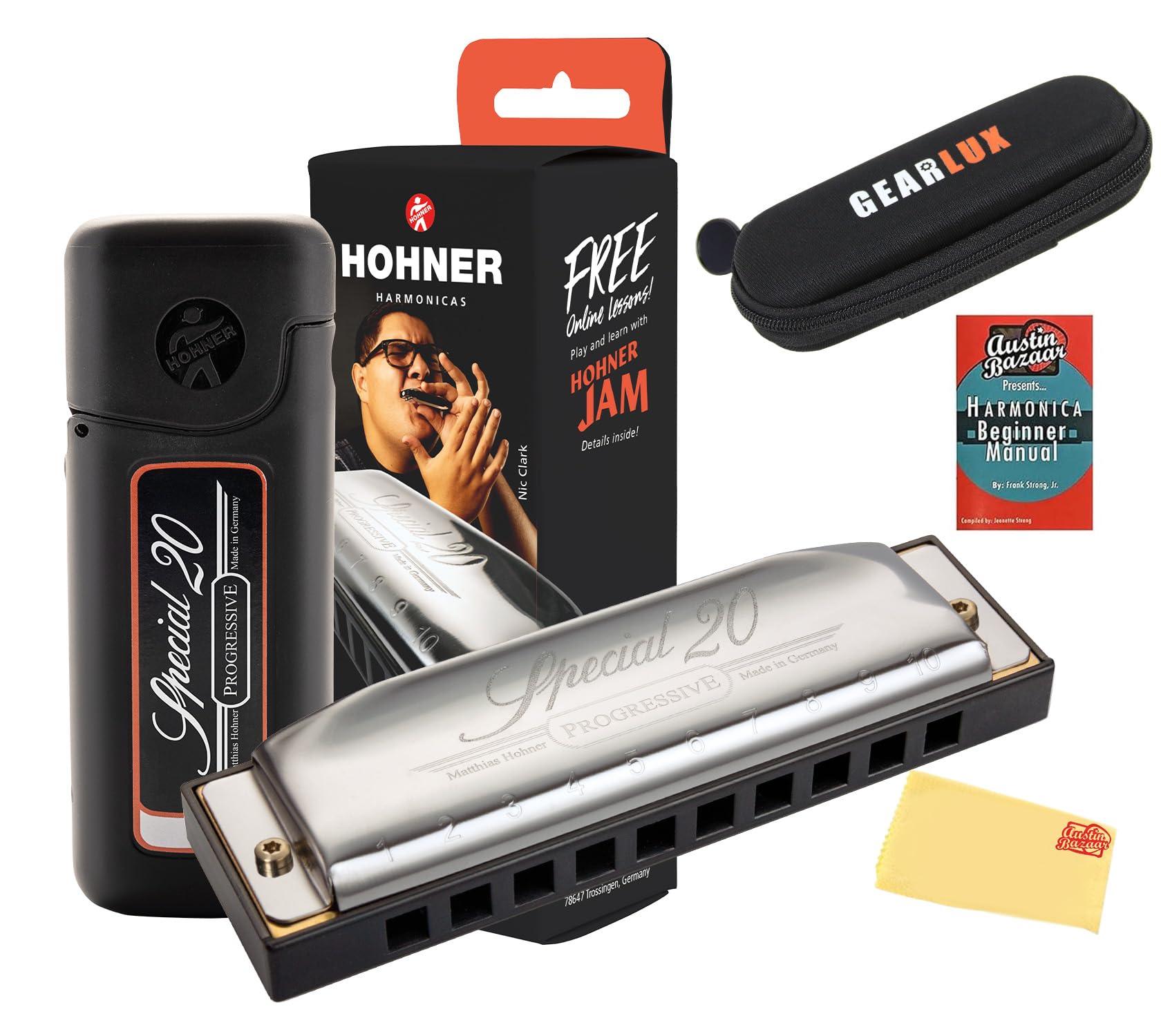 Amazon | Hohner Special 20 Harmonica - Key of C Bundle with Zip
