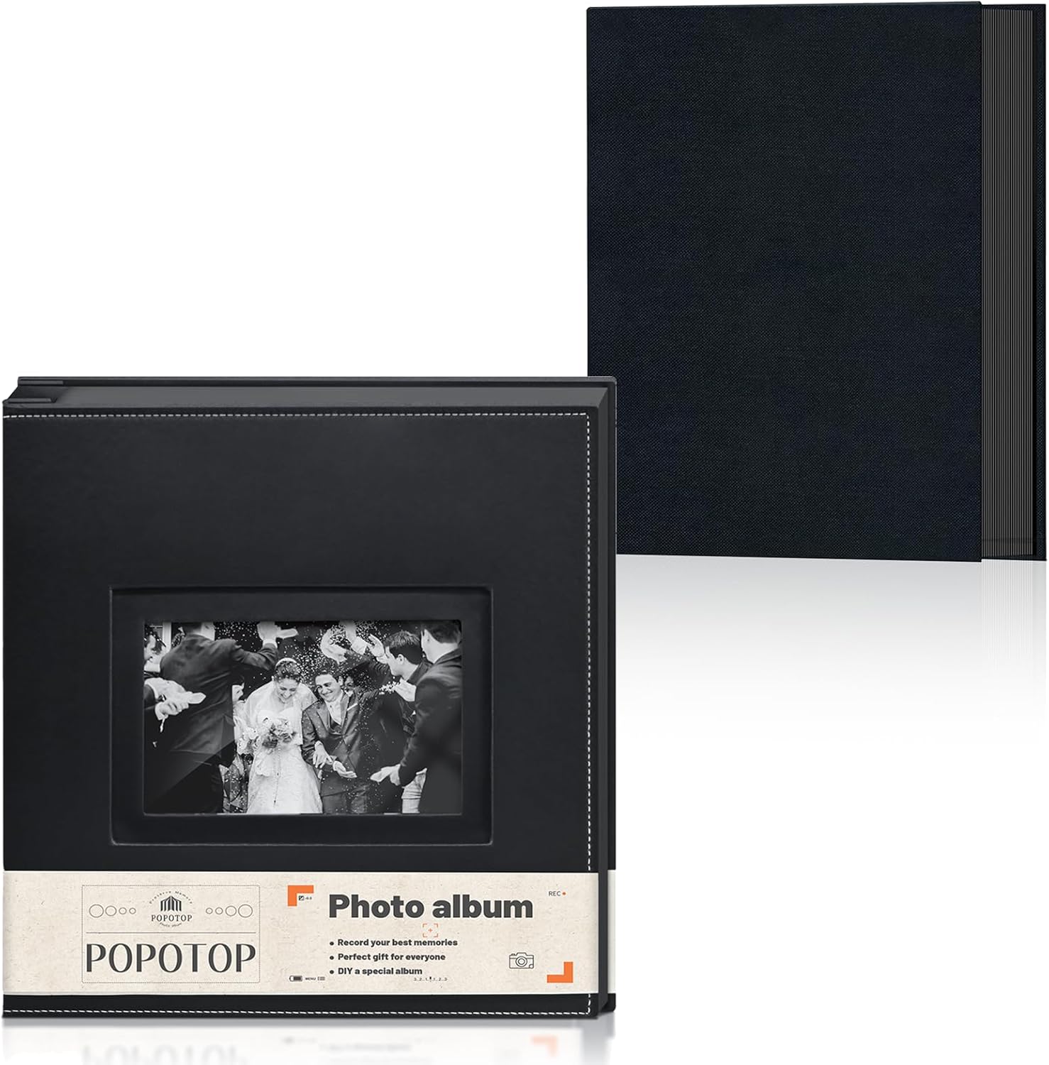 [2-Pack]Popotop Photo Album 4x6 with 300&200 Pockets,Linen & Leather Hardcover Picture Book for Wedding Brithday Travel Baby