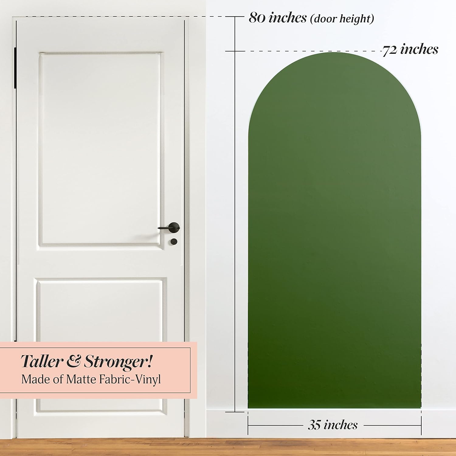 Arch Wall Decal and Boho Wall Decals - Peel and Stick, Removable Arch Decal murals for Renter Friendly Decor, Large Dark Green Decor Accent Sticker (72”x35”) - Olive Green : Tools & Home Improvement