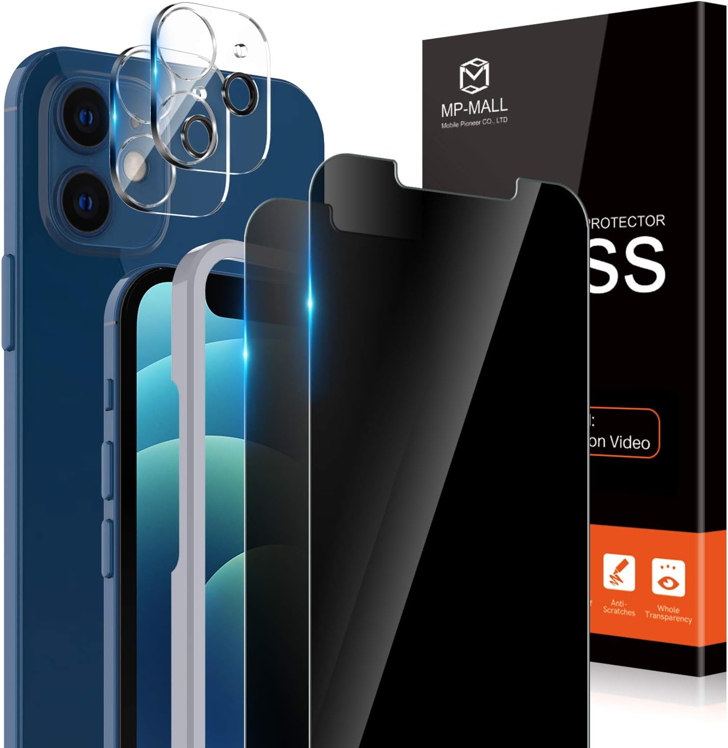 MPMALL [2+2 Pack] 2 Pack Privacy Screen Protector + 2 Pack