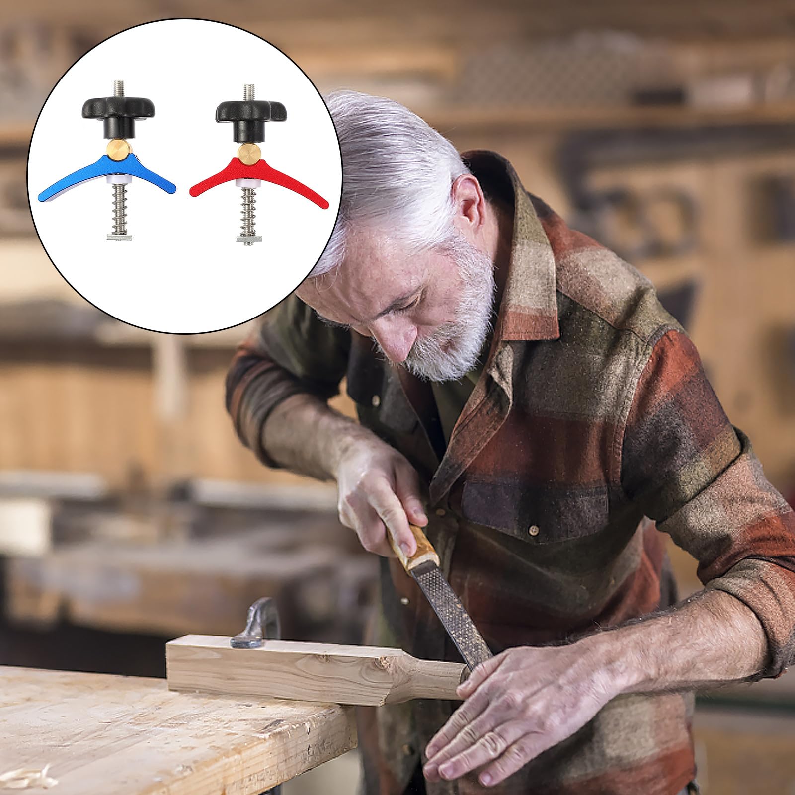 Tofficu Pinces à Rainure en T Fixation Solide et Montage Précis en Alliage D'aluminium Lot de 2 pour Travail du Bois Outil pour Menuiserie et Atelier