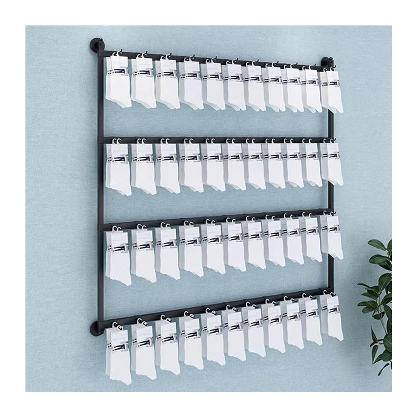 Organiseur de chaussettes mural gain de place avec crochets de suspension