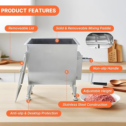 Vista 19 de Hakka Mezcladores de carne y mezcladores de alimentos, Acero inoxidable